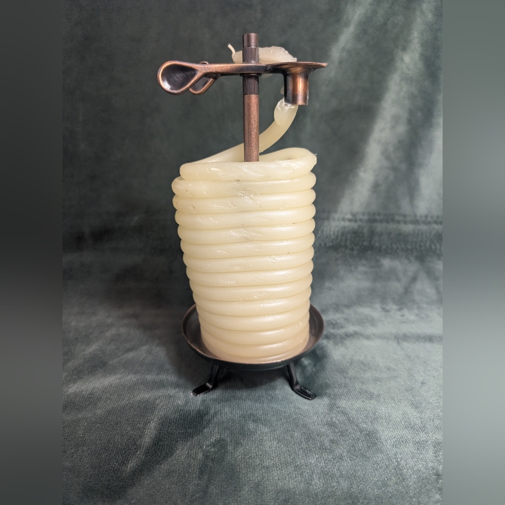 Candle by the Hour Eco-friendly Natural Beeswax Vertical Candle on Stand